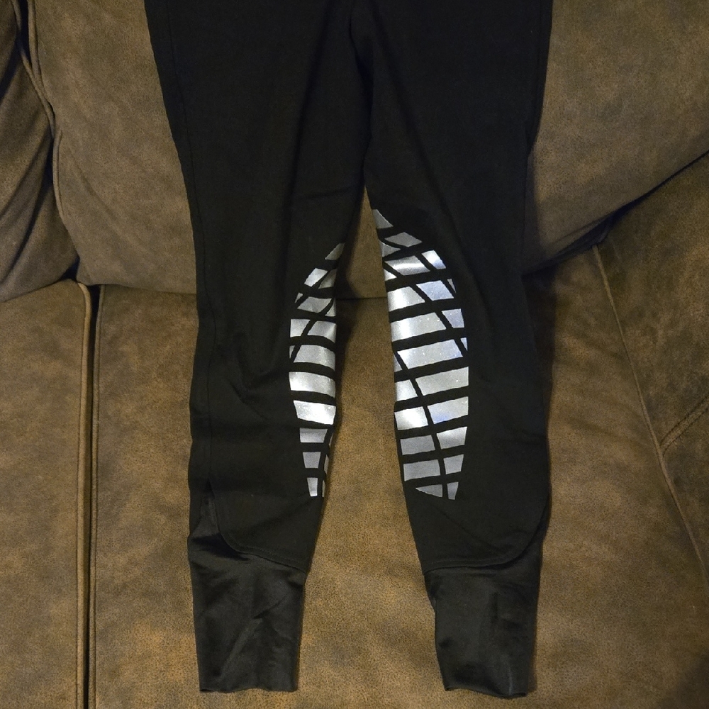 HR Farm Womens Equestrian Pants Full Seat Silicone Grip Breeches Black Size 24 - Picture 5 of 10